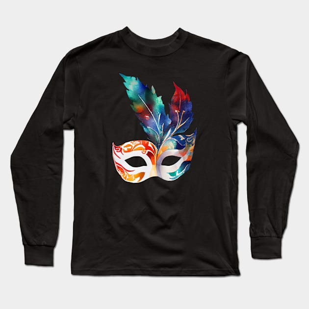 Masquerade mask Long Sleeve T-Shirt by DreamLoudArt